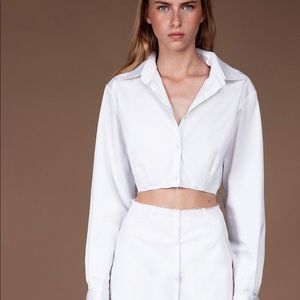 CultNaked Crop White “Education” Shirt (Small)